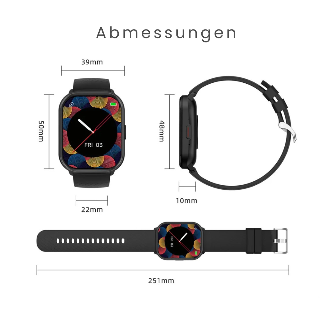 Rebolet | Fitpro Ultra Smartwatch für iOS/Android Handys mit Echtzeit Herzfrequenzmesser, Blutdruck-/Sauerstoff-Tracker