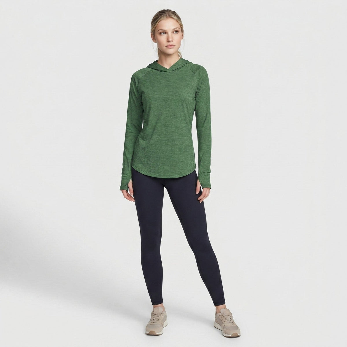 Damen Sonnenhoodie mittelschwer – UPF 50+ UV-Schutzoberteil mit Kapuze