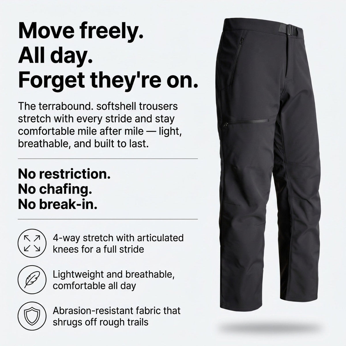 Herren Wanderhose Fleece-gefüttert – Thermo-Gehhose