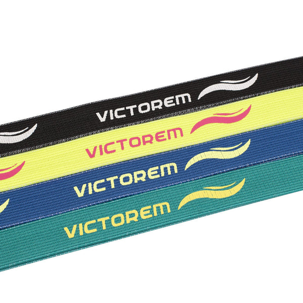 VICTOREM Pull Up Bänder - Set mit 4 Stoff-Resistance Bands für Dehnung, Klimmzüge und Therapie