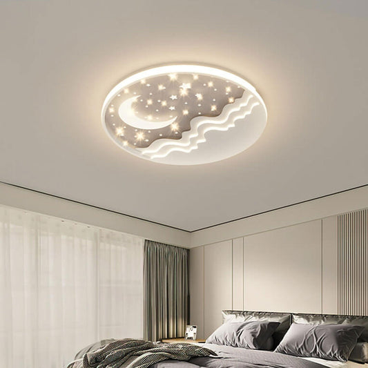 Rebolet| LunaAura LED-Deckenleuchte | Himmlisches Mond-Stern-Design