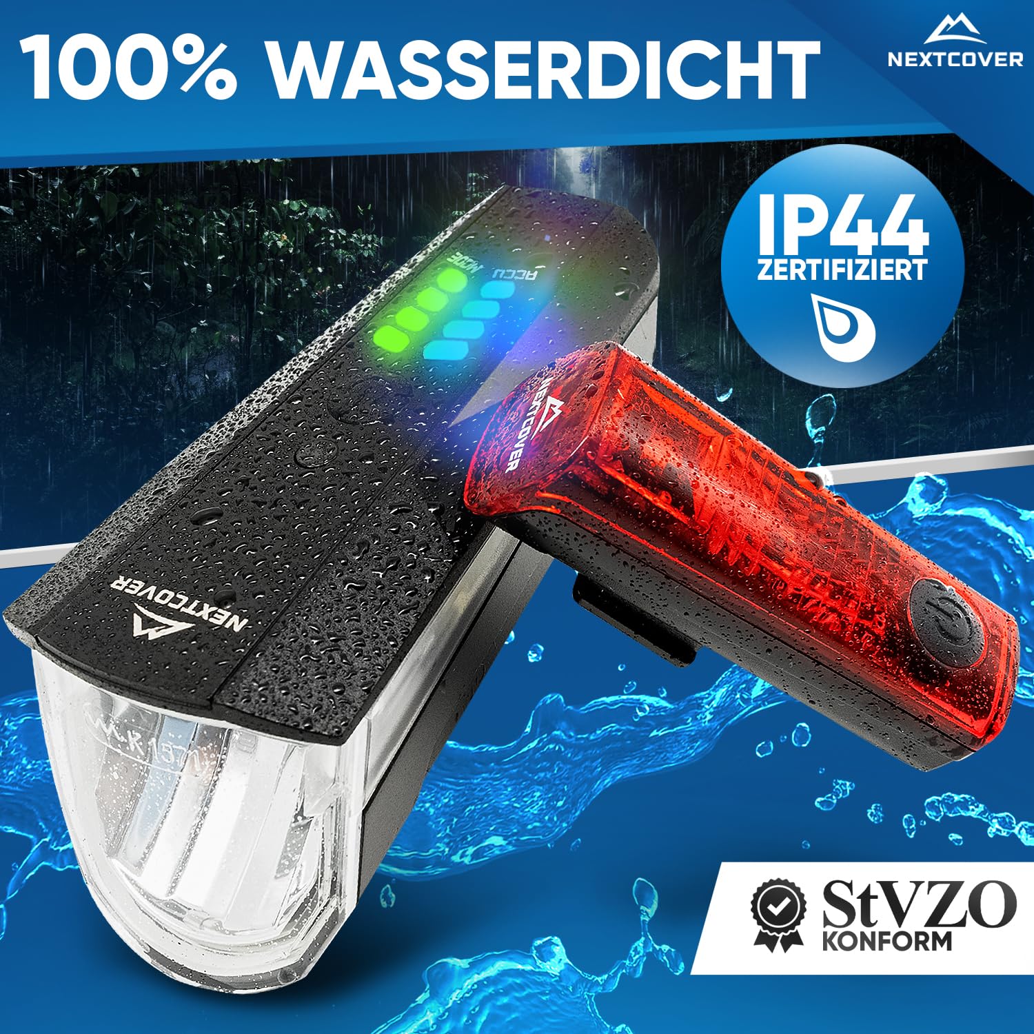 Nextcover Fahrradlichter Set (80 Lux Basic)