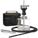 Shisha Set Klein M. ROSENFELD - Mini Shisha To Go mit Tasche und Premium Shisha Zubehör [Shisha Kopf Set + Schlauch + Mundstück] Edelstahl Tauchrohr Diffusor & Acryl Shisha Kleine Bowl - Reise Shisha