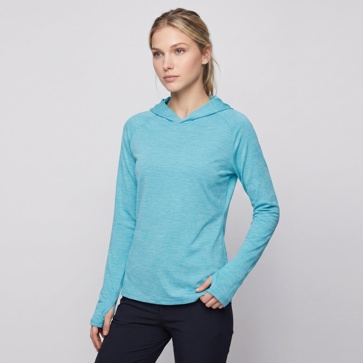 Damen Sonnenhoodie mittelschwer – UPF 50+ UV-Schutzoberteil mit Kapuze