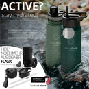 Trinkflasche Edelstahl ACTIVE FLASK + Strohhalm (3 Deckel) BPA-frei, Auslaufsicher, Kohlensäure geeignet - Wasserflasche Fahrrad Thermosflasche Isoliert Isolierflasche Sport Wasser Flasche Kinder Tee