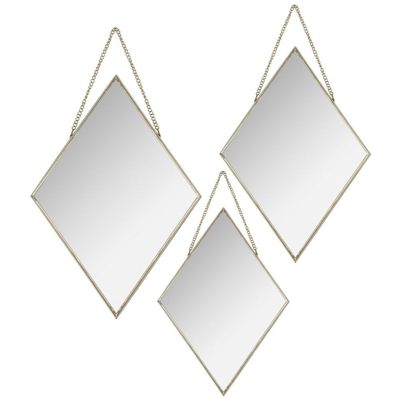 Set aus 3 Spiegeln Losange - Metall - goldfarben. - Gold - Atmosphera créateur d'intérieur