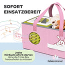 Heldenzimmer - Tonie Tasche Rosa für Toniebox mit Häschen - Sichere Tonie Box Aufbewahrung in Toniebox Tasche für bis zu 10 Figuren und Zubehör in Doppeltasche