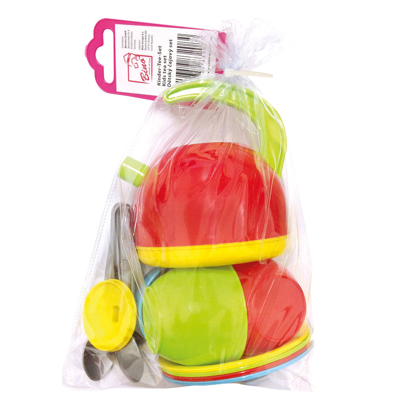 Bino Kinder-Tee-Set, Kindergeschirr (14-teiliges Teeset für Kinder ab 12 Monaten, fördert die Kreativität und soziale Kompetenzen, robust und leicht zu reinigen, Maße: 17×10×10 cm), Mehrfarbig