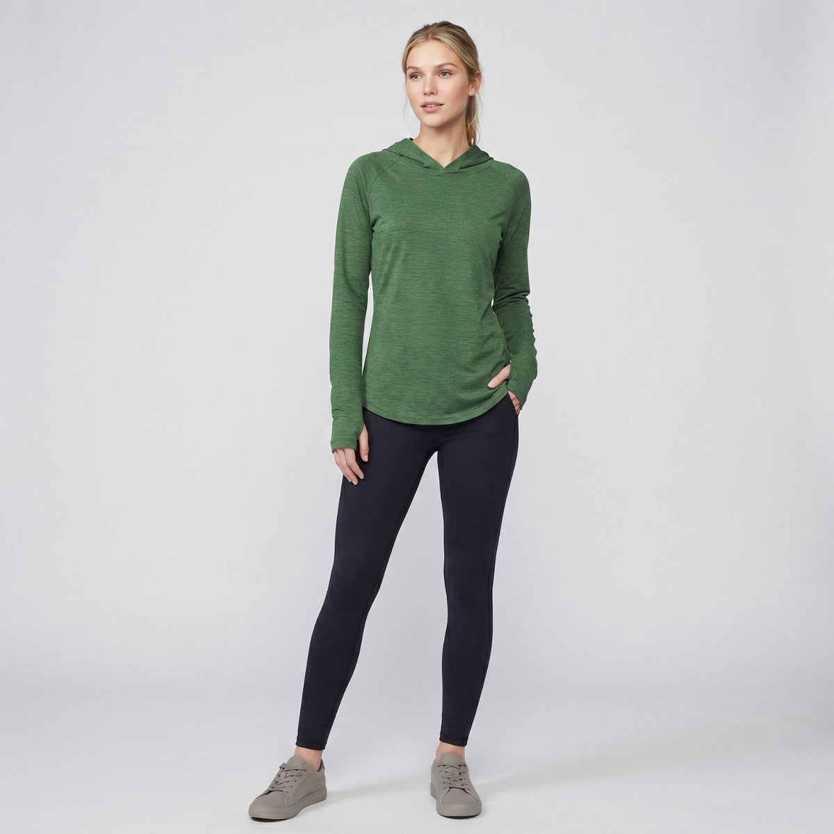 Damen Sonnenhoodie mittelschwer – UPF 50+ UV-Schutzoberteil mit Kapuze