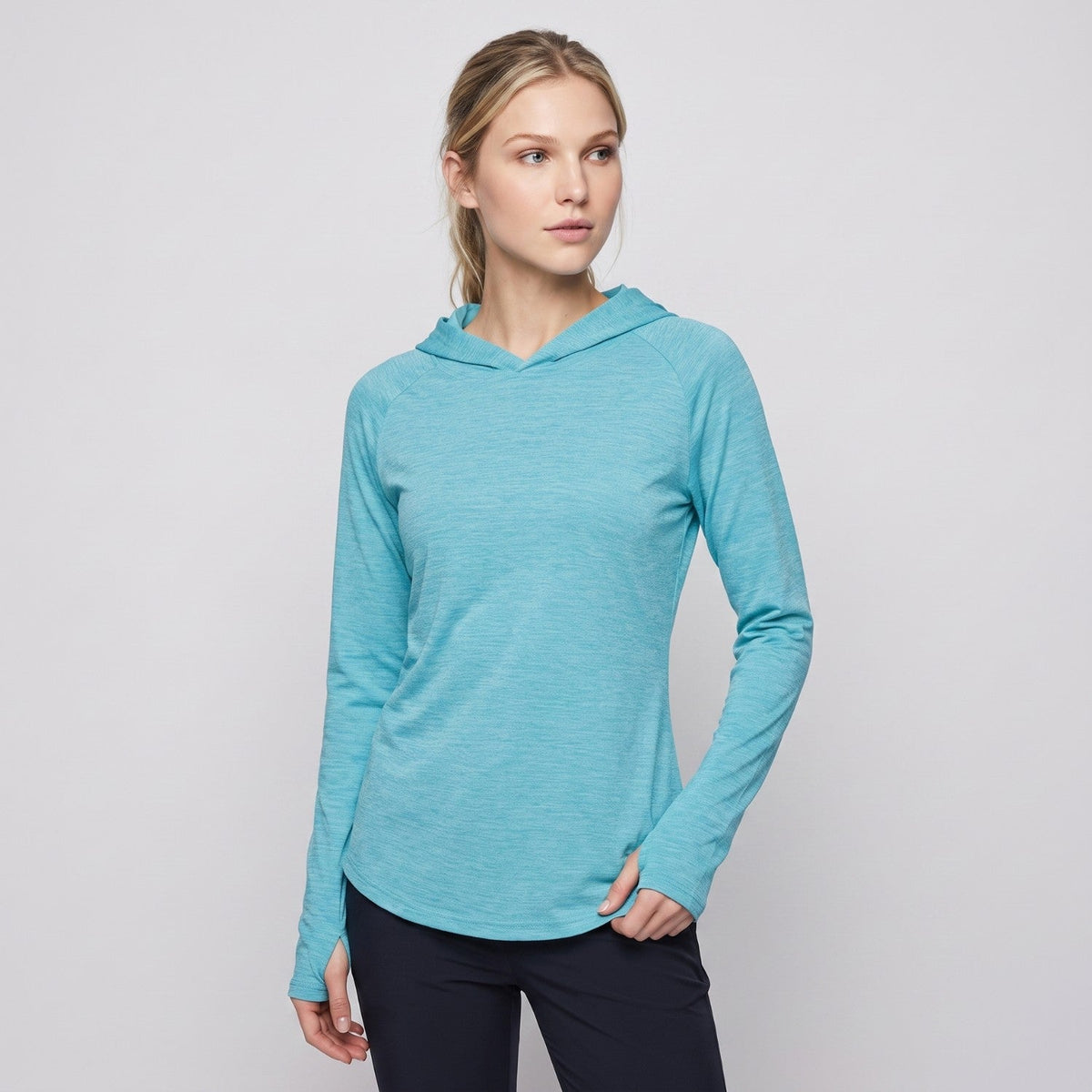 Damen Sonnenhoodie mittelschwer – UPF 50+ UV-Schutzoberteil mit Kapuze