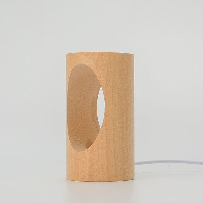 Rebolet| Japanische Massivholz rechteckige Säulen-LED-Nachtlampe USB Tischlampe