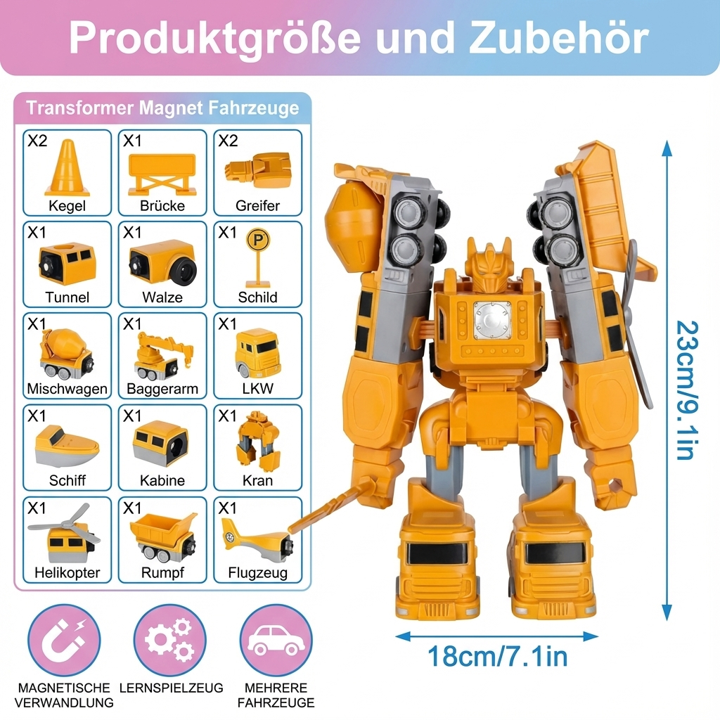 Rebolet | Transformer Magnet Fahrzeuge Spielset