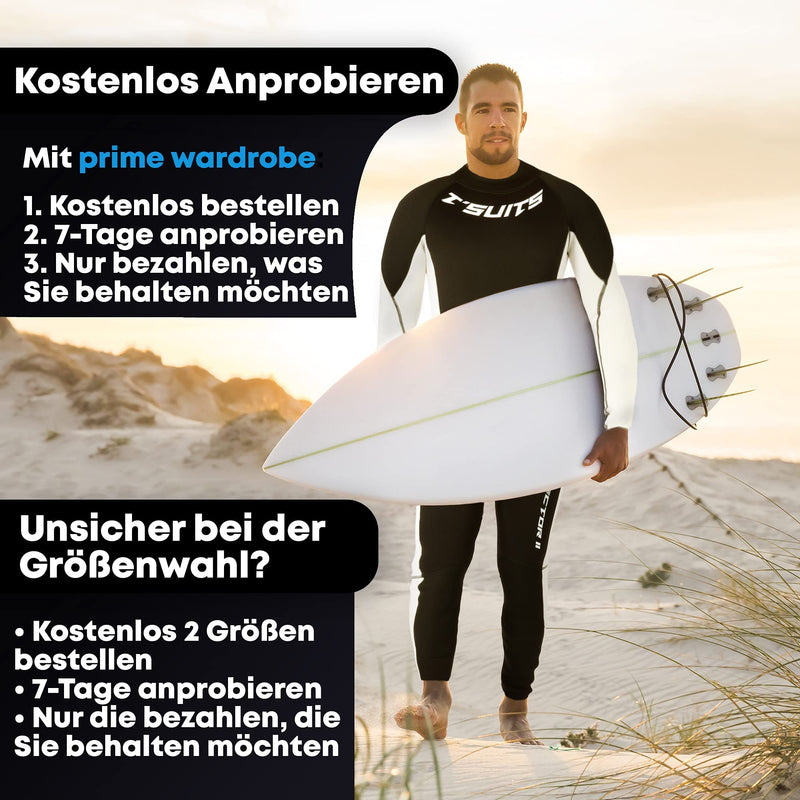 T´SUITS Neoprenanzug Herren [3mm, Lang, 4-Elements] | Tauchen, Schwimmen, Surfen, Kiten, Wasserski, Rafting - Jetzt Größe Wählen (L, Herren Schwarz/Weiß)