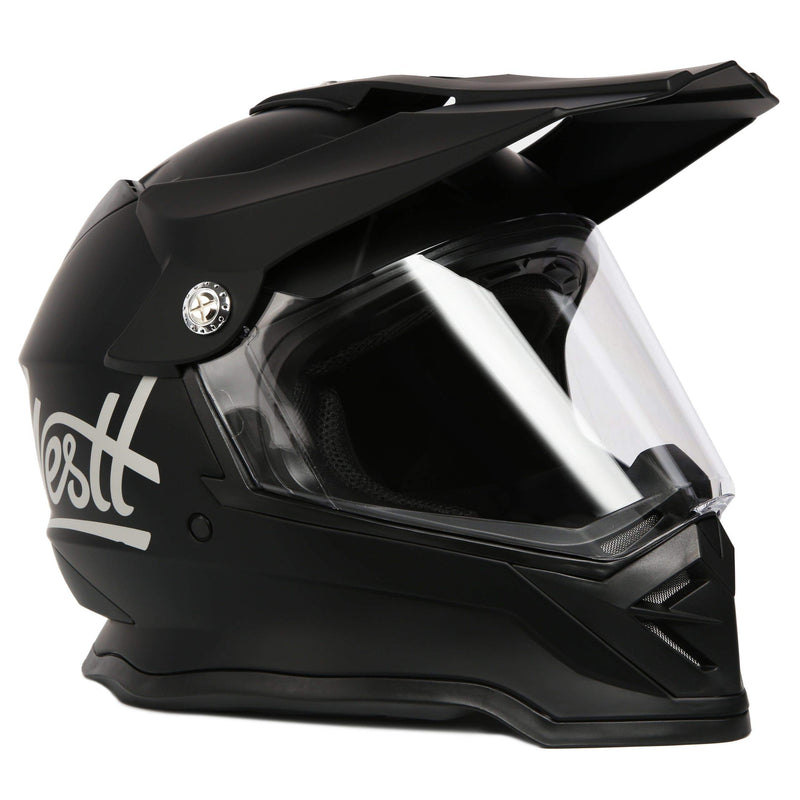 WESTT Cross Motorrad-Helm I Motocross-Helm I Motorradhelm schwarz-matt I Motocross-Helm mit Visier I Cross-Helm-Herren I Fullface-Helm I MTB-Helm I Quad-Helm I ECE Zertifiziert I Größe S