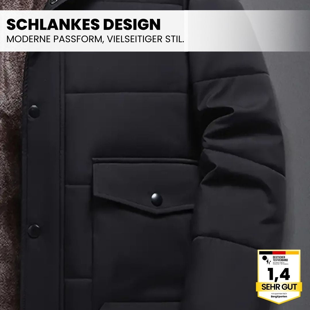 Rebolet | ThermoMax - Herren-Kapuzenjacke für den Winter – Dick gefütterter, lässiger Windbreaker mit Taschen
