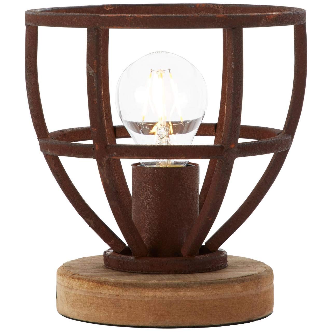 BRILLIANT Lampe Matrix Wood Tischleuchte 18cm rostfarbend | 1x A60, E27, 40W, geeignet für Normallampen (nicht enthalten) | Mit Schnurzwischenschalter