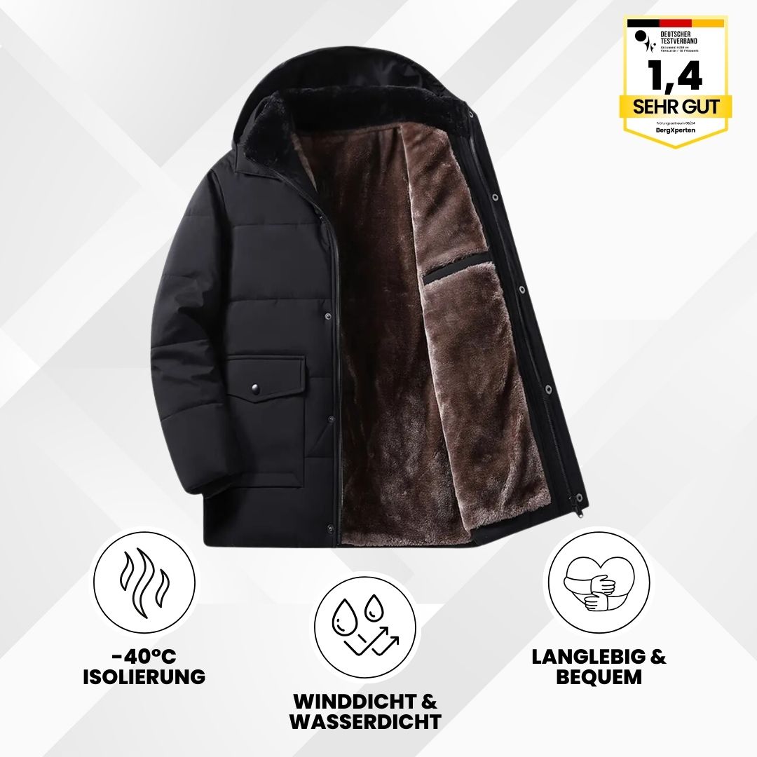 Rebolet | ThermoMax - Herren-Kapuzenjacke für den Winter – Dick gefütterter, lässiger Windbreaker mit Taschen