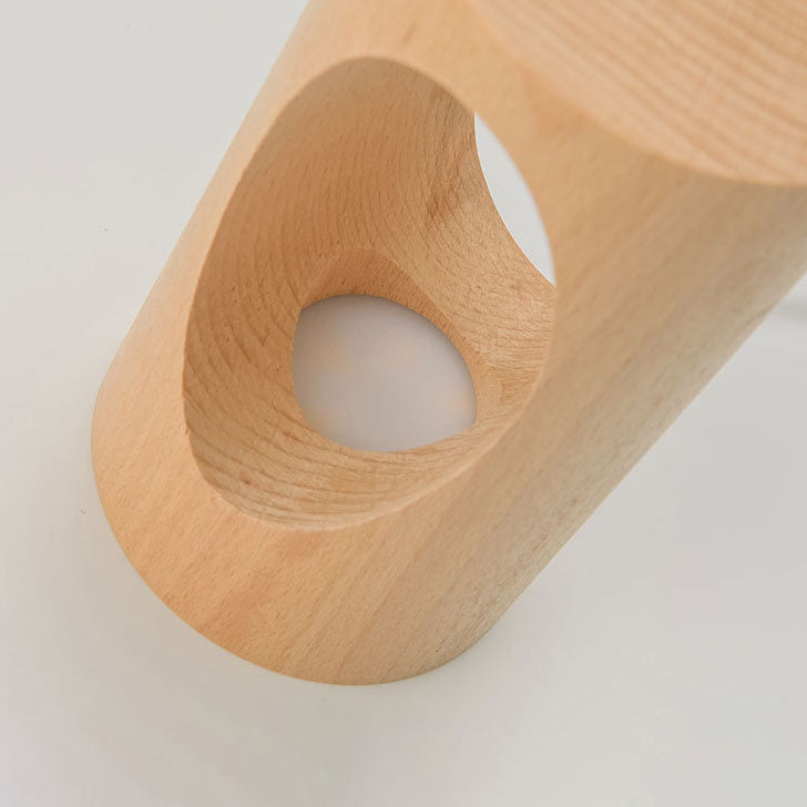 Rebolet| Japanische Massivholz rechteckige Säulen-LED-Nachtlampe USB Tischlampe