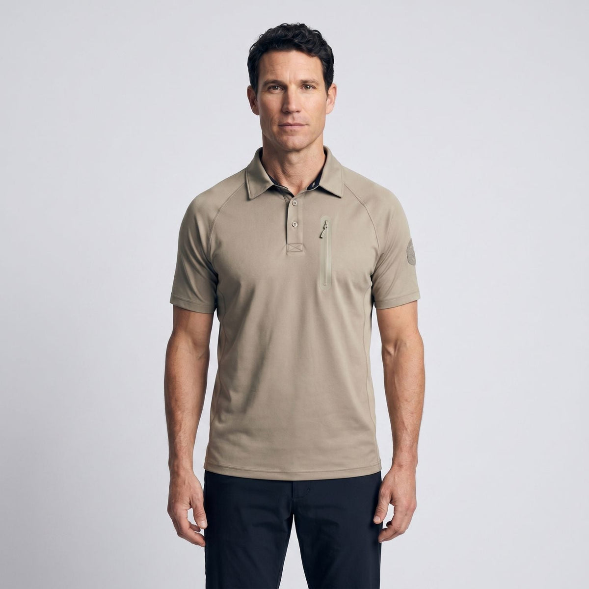Herren Schnelltrocken-Poloshirt – Reißverschlusstasche, Outdoor