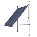 pro.tec Klemmmarkise Stem Markise ohne Bohren 350 x 120 x 220-309 cm Balkonmarkise mit Handkurbel Sonnenschutz Stahlgestell Dunkelblau