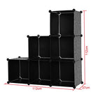 Kronenburg Regalsystem Badregal Steckregal Schrank Regal Kleiderschrank Garderobe - 112 x 112 x 37 cm - Schwarz Dekor