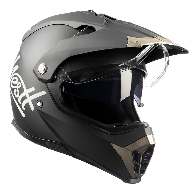 WESTT Cross X Motorrad-Helm I Motocross-Helm I Motorradhelm schwarz-matt I Motocross-Helm mit Visier I Cross-Helm-Herren I Fullface-Helm I MTB-Helm I Quad-Helm I ECE Zertifiziert I Größe L