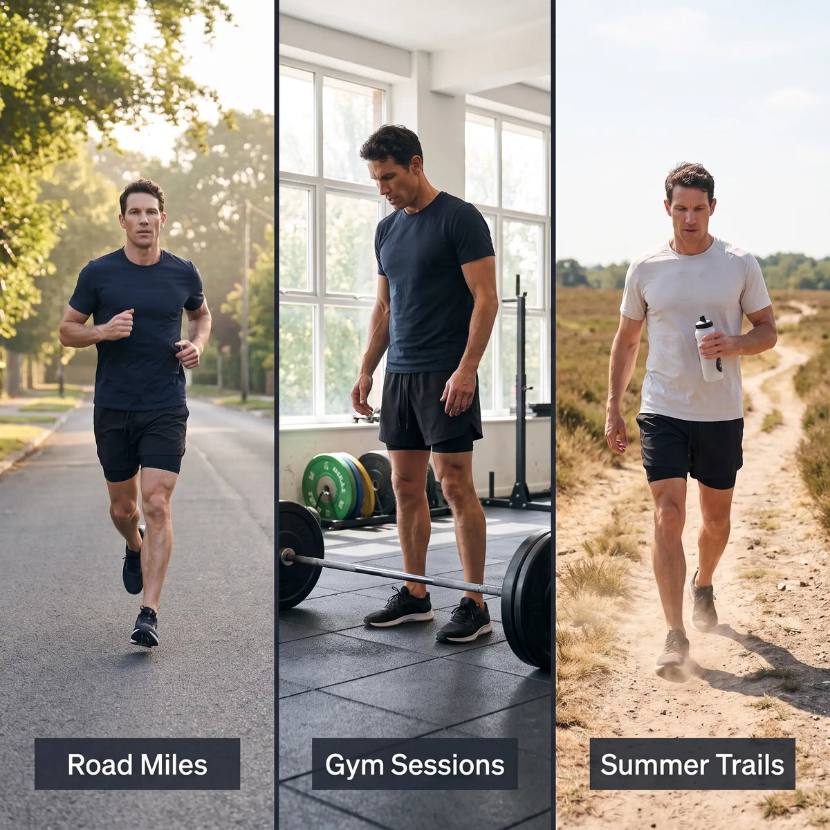 Herren Laufshorts 2-in-1 – mit Innenslip, Handytasche und Reißverschluss