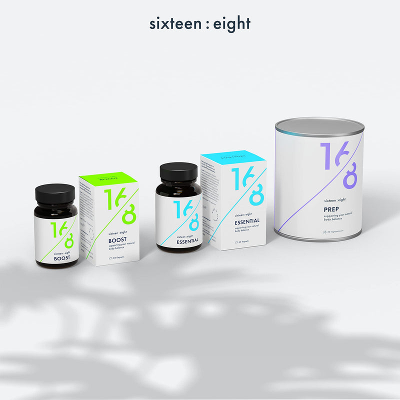 SIXTEEN:EIGHT® BOOST Fettstoffwechsel Kapseln speziell für Intervallfasten I Hochdosiert, Vegan, Premium Inhaltsstoffe I 30 Kapseln