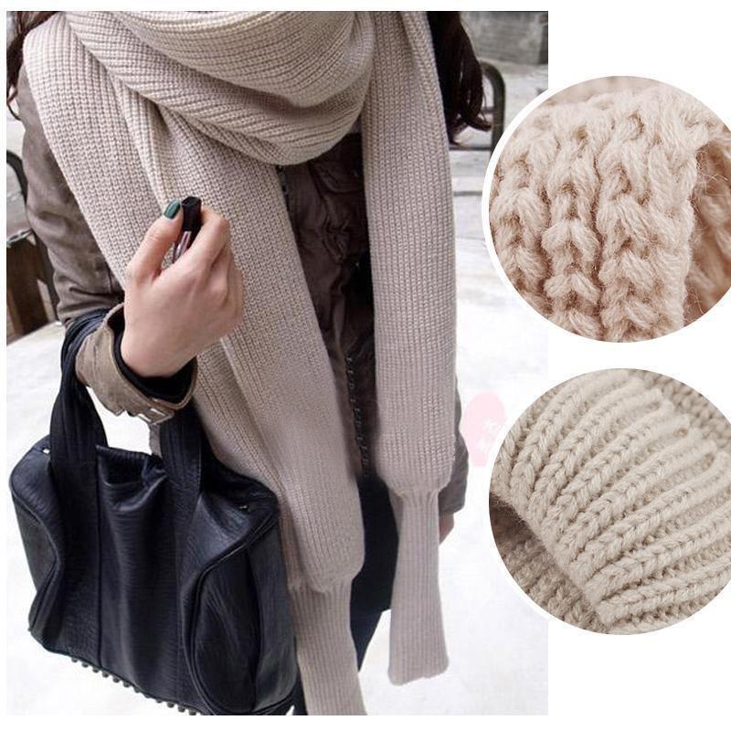 Rebolet | Herbst- und Wintermode gehäkelter Strickschal mit Ärmeln