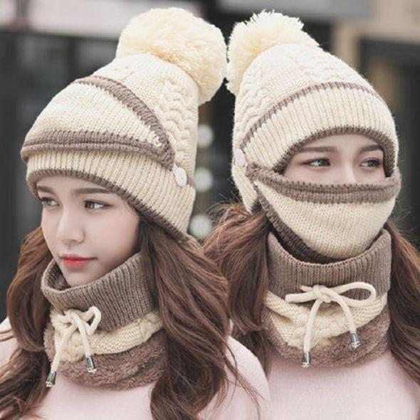 Rebolet | 3PCS Damen Winter Schal Set