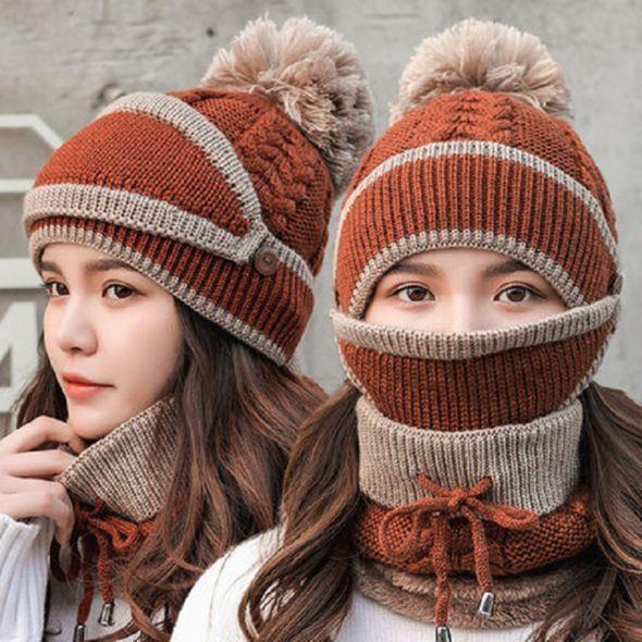 Rebolet | 3PCS Damen Winter Schal Set