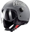 Westt Jethelm mit Visier Motorradhelm Herren Damen Helm Motorrad Roller Helm Mopedhelm Chopper Retro Mofa ECE 22.06 und DOT Zertifiziert