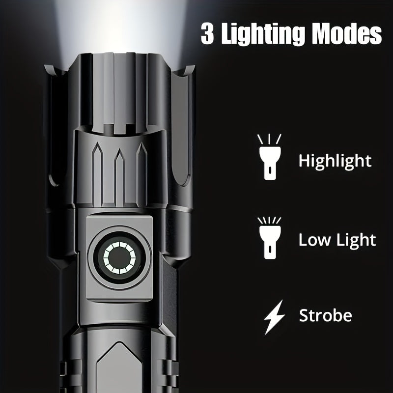 LED-Zoom-Taschenlampe Langstrecke – USB-wiederaufladbar