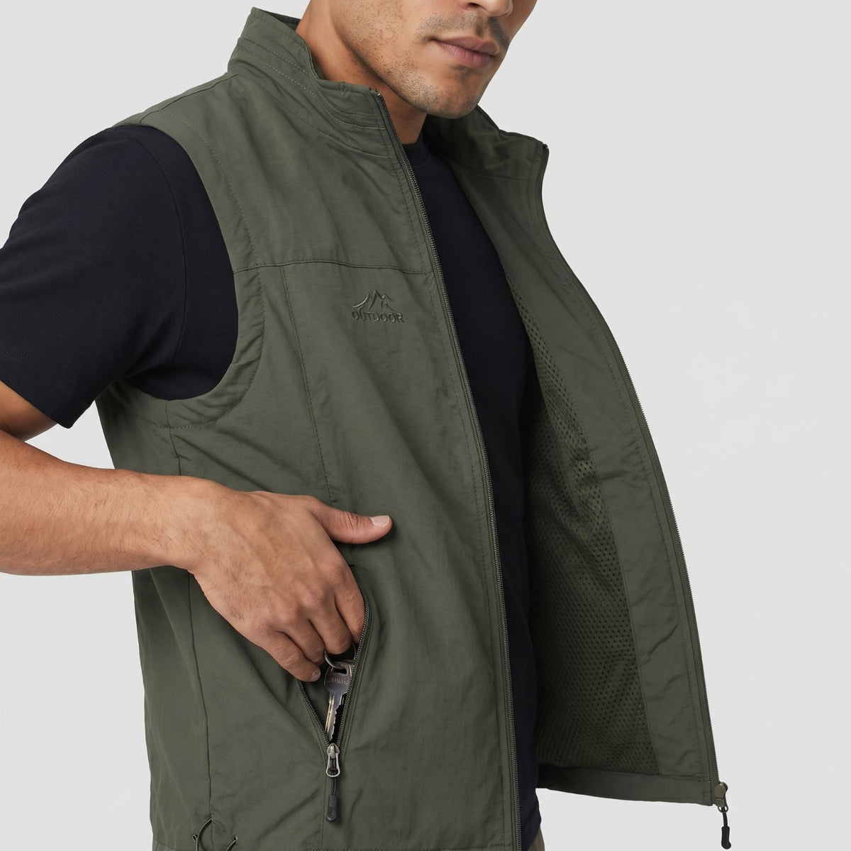 Leichte, atmungsaktive Wanderweste – Multitaschen-Outdoor-Schicht