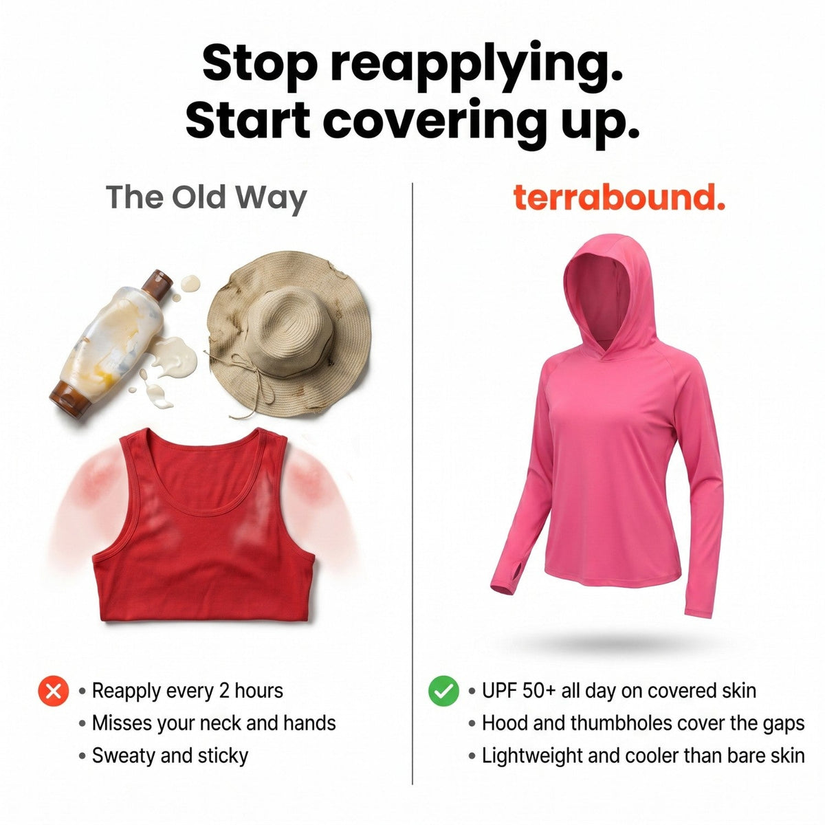 Damen Sonnenhoodie leicht – UPF 50+ UV-Schutzoberteil mit Kapuze