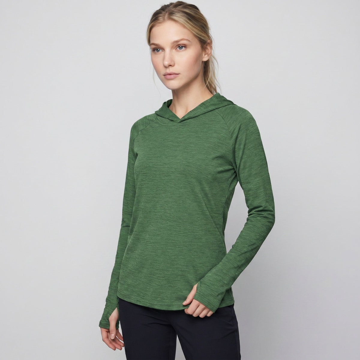Damen Sonnenhoodie mittelschwer – UPF 50+ UV-Schutzoberteil mit Kapuze
