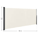 Juskys Seitenmarkise Dubai 500 x 160 cm ausziehbar Blickdicht, Sichtschutz & Windschutz für Balkon & Terrasse, Seitenrollo mit Wandhalterung - beige