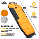 ACTIVE SPARK Schlafsack - wasserabweisend - Outdoor Sleeping Bag - Nie mehr kalte Füße Dank Taschenwärmer-Tasche - 0 Grad Komfort-Mumienschlafsack leicht, Warm, Camping,