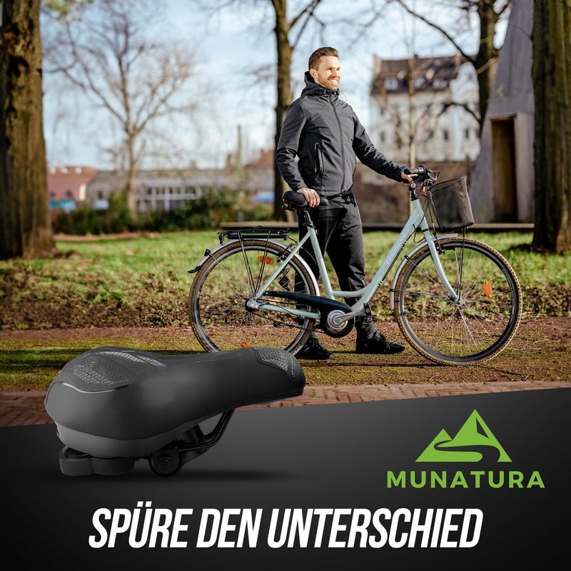 MUNATURA Fahrradsattel mit Memory Foam und Federung – Fahrradsattel Herren bequem – Ergonomischer und Wasserdichter Fahrrad Sattel - Fahrradsattel Damen