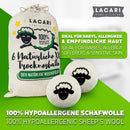 Trocknerbälle | 6X Trocknerbälle für Wäschetrockner | Lacari ORIGINAL Trocknerball aus hypoallergener Schafwolle | Dryer Balls für schnelles Trocknen | Trocknerbälle für Daunenjacken