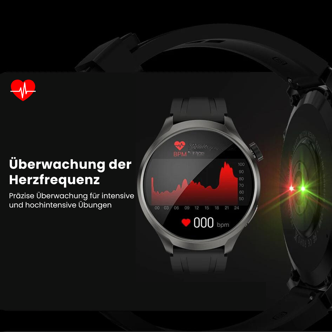 Rebolet | VitalSense Pro X - Gesundheits-Smartwatch mit Lederarmband (2025)