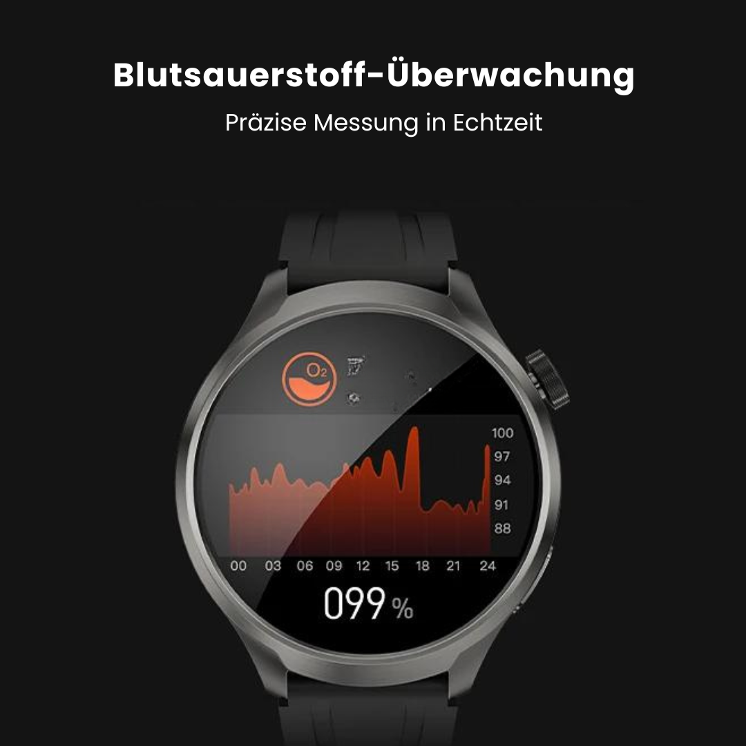 Rebolet | VitalSense Pro X - Gesundheits-Smartwatch mit Lederarmband (2025)