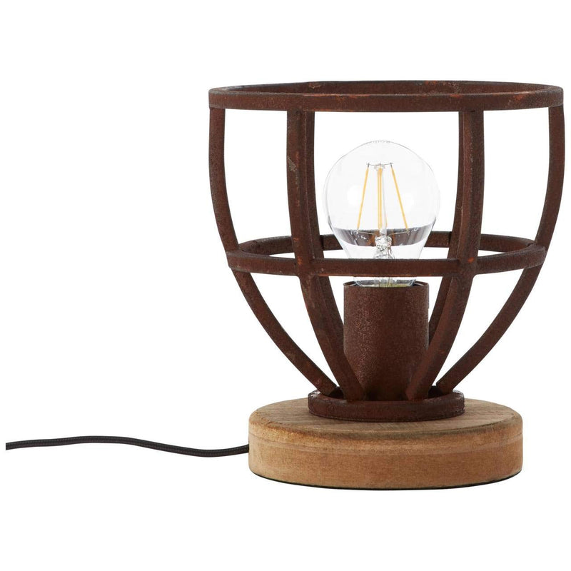 BRILLIANT Lampe Matrix Wood Tischleuchte 18cm rostfarbend | 1x A60, E27, 40W, geeignet für Normallampen (nicht enthalten) | Mit Schnurzwischenschalter