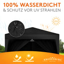 Kronenburg Faltpavillon wasserdicht Dachmaß 2 x 2 m UV Schutz 50+ Pavillon in Schwarz mit 4 Seitenteilen