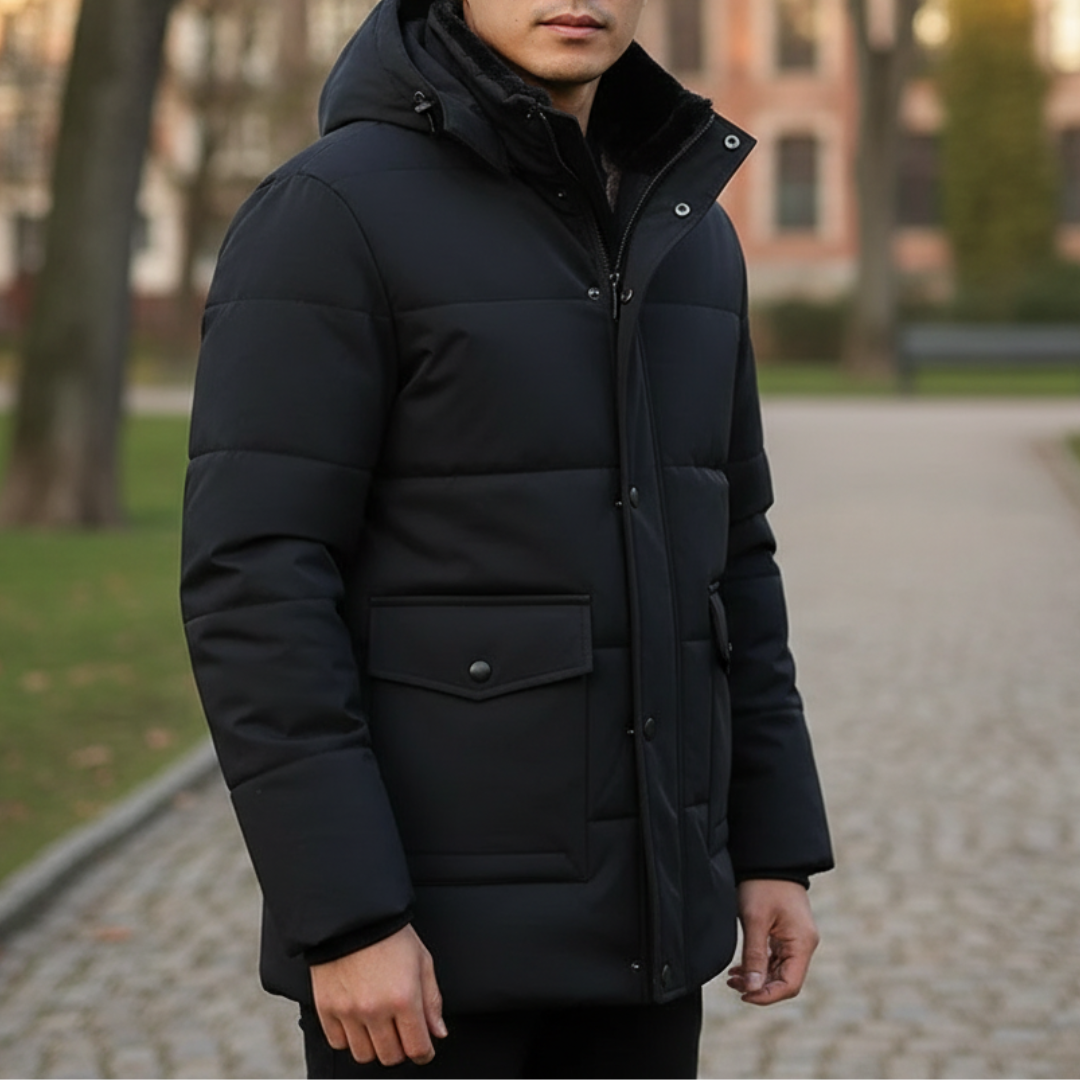 Jacke mit Fleecefutter & Abnehmbarer Kapuze – Nordfell Parka