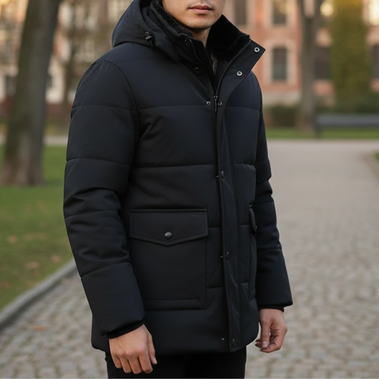 Jacke mit Fleecefutter & Abnehmbarer Kapuze – Nordfell Parka