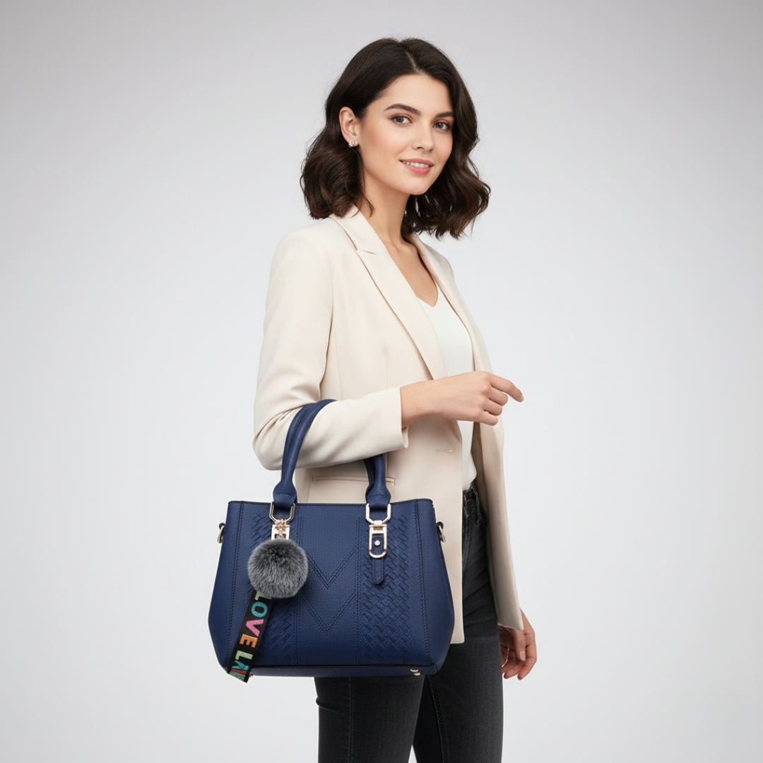 Satchel-Tasche aus PU-Leder in Soft-Grain-Optik