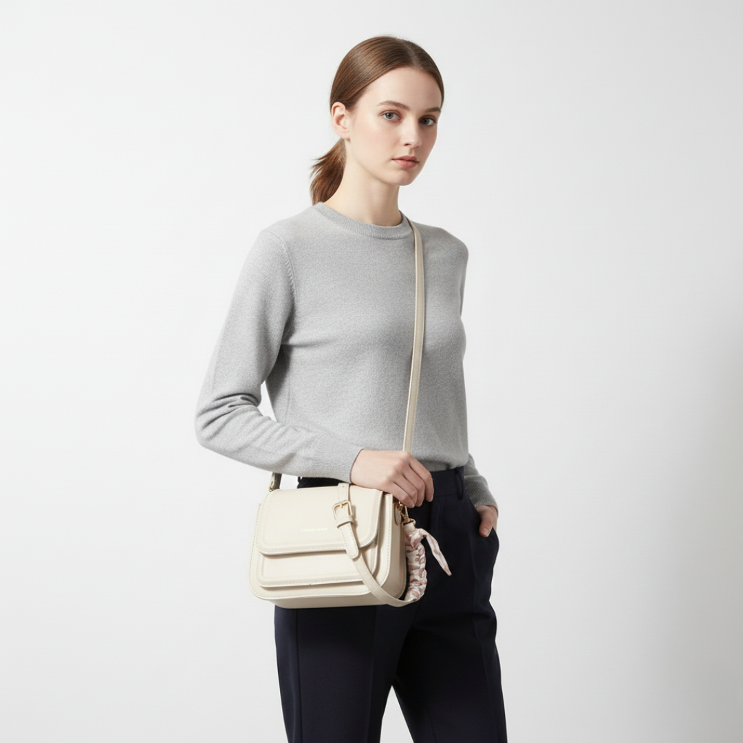 Kleine quadratische Schultertasche aus PU-Leder