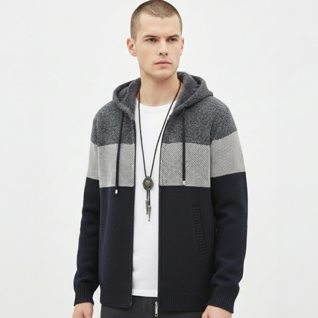 Herren-Strickcardigan mit Reißverschluss