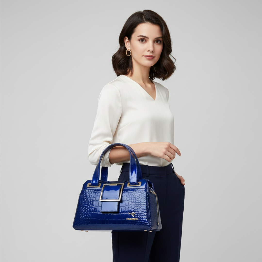 Große Lack-Tote-Tasche